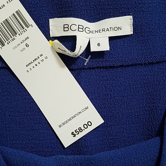BCBGENERATION Bright Royal Blue mini skirt zip back hook and eye closure sz.6 - Picture 5 of 6
